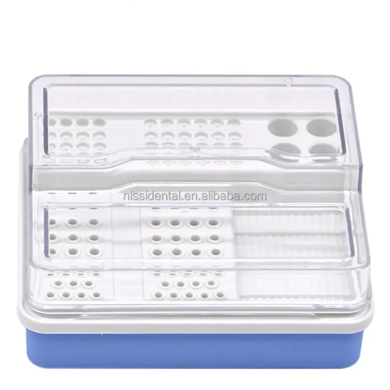 Caja de plástico endodóntica bloque fresas o caja de almacenamiento endodóntica esterilizable