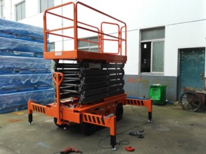 Pengangkat Platform pekerjaan udara satu orang pengangkat hidrolik tiang tunggal efisiensi tinggi pengangkat Platform sumber daya listrik 380V kerekan - Product Image 6