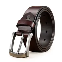 Genuine Cowhide Leather Belt for Men, Brown, Custom