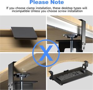 Plateforme coulissante sous le bureau pour accessoires de maison Ningbo, <span class=keywords><strong>support</strong></span> de <span class=keywords><strong>clavier</strong></span> à fixation C-Clamp, vente directe usine - Product Image 5