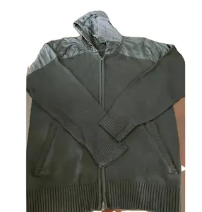Patched Shoulder Jersey Sweater mit Kapuze und Windschutz haube mit Reiß verschluss vorne und Reiß verschluss