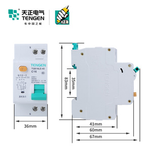 Disjoncteur différentiel Tengen TGB1NLE-40 1P+N C16 40A Protection domestique - Product Image 1
