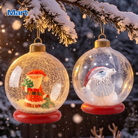 Boule de Noël gonflable transparente en PVC avec flocons de neige, Père Noël, ours polaire, décoration de table, de fenêtre, à suspendre en intérieur