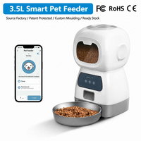 Distributeur automatique intelligent de nourriture pour chiens et chats 3,5 L avec minuterie, motif uni, WiFi, bol en acier inoxydable, fournitures pour animaux de compagnie