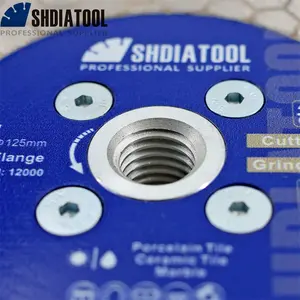 SHDIATOOL 4 ''/4.5''/5 ''ダイヤモンドカッティングディスクソーブレード5/8 "-11/M14フランジUV印刷付き六角形両面研削ホイール
