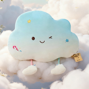 Morbido Peluche a Forma di Nuvola, Simpatico Cuscino con Faccina Sorridente e Piedini, Adorabile Decorazione per la Casa, Regalo di Compleanno - Product Image 6