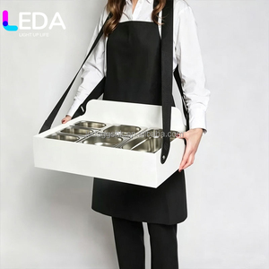 Caja de Comida para Bodas de Lujo LEDA, Carrito Móvil para Cannoli Blanco con Correas Ajustables para Suministros de Fiesta y Decoración - Product Image 6