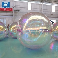 Ballon publicitaire gonflable géant irisé effet miroir pour Noël, décoration de fête, imperméable, facile à installer