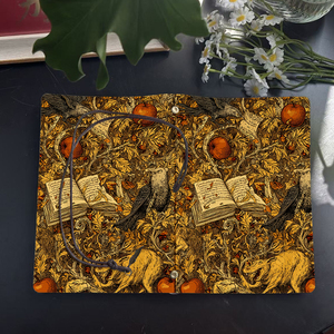 Cahier A6 style vintage avec fermeture à cravate fait à la main 160 pages doux cadeau d'anniversaire pour copain de jardin avec corbeaux pommes livre Wo - Product Image 4