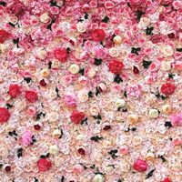 Décor mural en fleurs de soie 5D à effet dégradé, avec support en tissu, pour la décoration de mariages et l'aménagement d'événements en extérieur