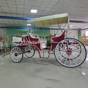 Carruaje eléctrico para visitas turísticas, carruaje real para bodas, carruaje rojo para visitas turísticas tirado por caballos en venta - Product Image 5