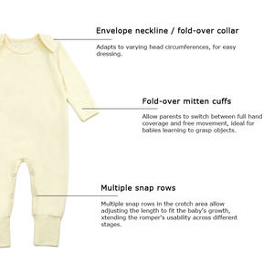 Romper kancing bayi katun organik kosong pakaian Romper kosong bayi tumbuh keseluruhan - Product Image 4