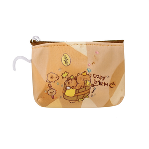 Portamonete Capybara 11,5x9 cm Mini portafoglio con cerniera Design a cartoni animati per ragazze Portachiavi compatto in microfibra e pelle sintetica - Product Image 2