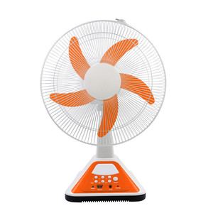 พัดลมตั้งโต๊ะพลังงานแสงอาทิตย์แบบชาร์จไฟได้ แบตเตอรี่ 6V ขนาด <span class=keywords><strong>16</strong></span> <span class=keywords><strong>นิ้ว</strong></span> 5 ใบพัด พร้อมไฟ LED - Product Image 1