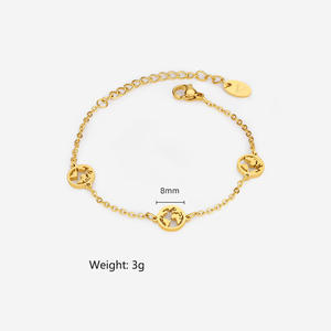 Pulsera Minimalista con Mapa del Mundo, Cadena de Eslabones en Color Dorado, Joyería de Viaje para Mujer, Venta al Por Mayor - Product Image 2