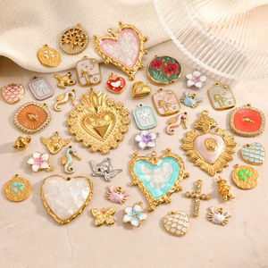 อุปกรณ์ทำเครื่องประดับ DIY สแตนเลส รูปทรงต่างๆ ลายหัวใจ ธีมมหาสมุทร สำหรับทำสร้อยคอ - Product Image 1