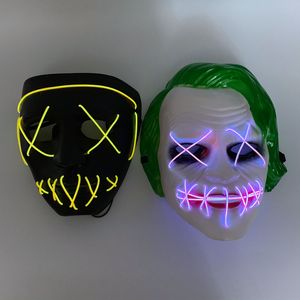 OEM fiesta club nocturno forma personalizada LOGO <span class=keywords><strong>LED</strong></span> brillante <span class=keywords><strong>cara</strong></span> de neón cable EL alambre máscara - Product Image 5
