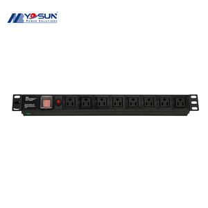19 بوصة نوع الأمريكية الولايات المتحدة <span class=keywords><strong>8</strong></span> طريقة التبديل الزائد حماية الطفرة شريط PDU لخادم الشبكة - Product Image 1