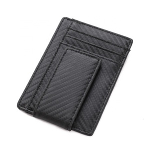 Men's Minimalist Wallet with RFID Blocking Carbon Fiber Card Holder Money Clip and Anti-Theft Feature - Product Image 4