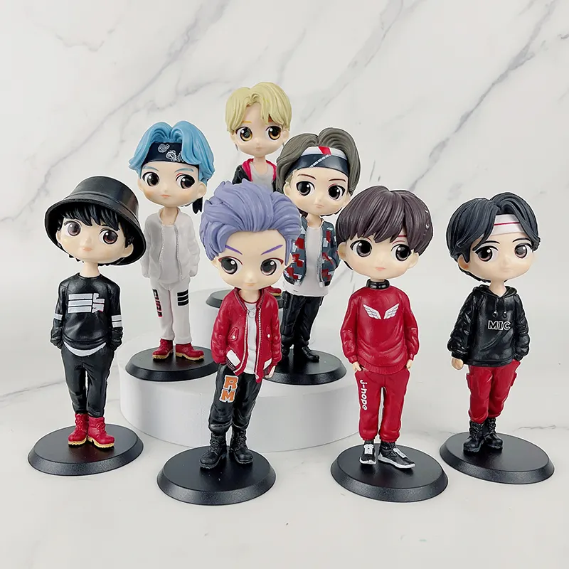 7pcs/set Q Version KPOP Star Idol Group Action Figure Car Ornaments Model Doll PVC toys