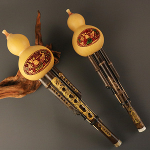 Hulusi en bambou sculpté bicolore, lot mixte d'usine en gros, pour débutants adultes, idéal pour les magasins de musique et les grossistes - Product Image 2