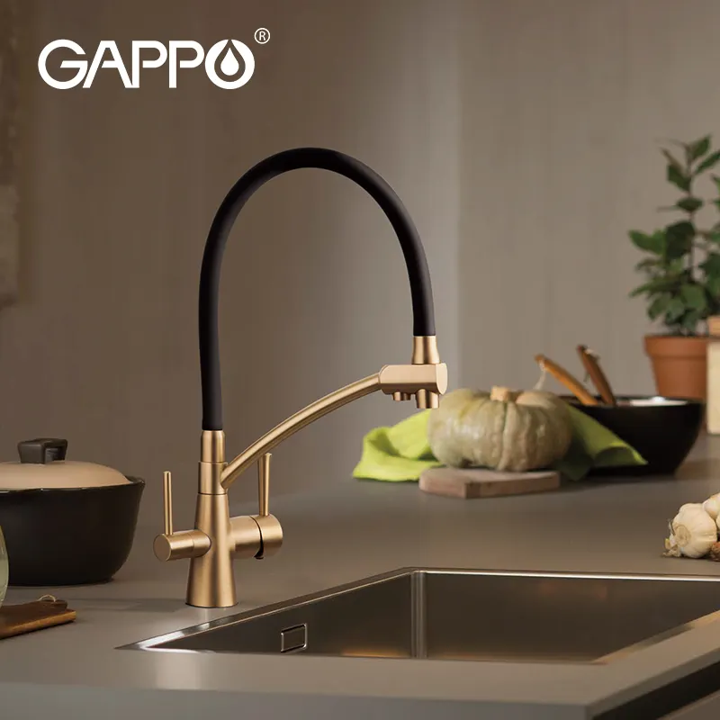 GAPPO water filter taps water mixer torneira kitchen sink faucet mixer crane taps Brass kitchen water faucet filter G4398-1