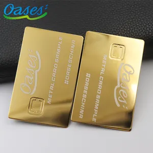 High Quality Mirror Gold Metal Business Card With Engraving