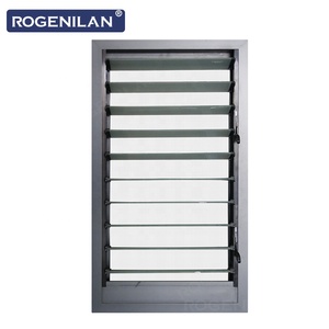ROGENILAN Fenêtre à persiennes double vitrage moderne réglable, étanche, en aluminium, avec moustiquaire - Product Image 1
