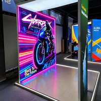 Support de stand d'exposition modulaire LED pliable et portable avec boîte à lumière segmentée pour équipement de fond, personnalisable, vente en gros
