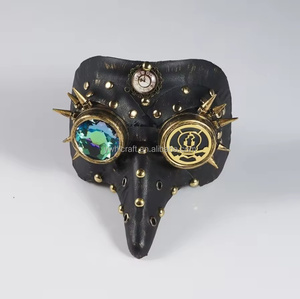 HLC Masques d'Halloween pour Cosplay : Masques d'oiseaux (hiboux), Masque de docteur de la peste Steampunk à bec d'oiseau, Masque <span class=keywords><strong>cyborg</strong></span> antique à long nez de Venise - Product Image 5