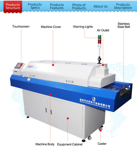 ZBRF-830 reflow hàn lò hồng ngoại không khí nóng để sưởi ấm lò reflow với 8 khu cho SMT <span class=keywords><strong>PCB</strong></span> Hàn - Product Image 4