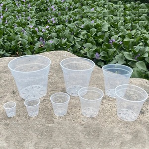 Vente en gros de pots ronds transparents de 6 cm à 35 cm pour la culture de fleurs, pots d'orchidées, pots de pépinière, pots respirants pour la plantation, pots de culture de semis - Product Image 4