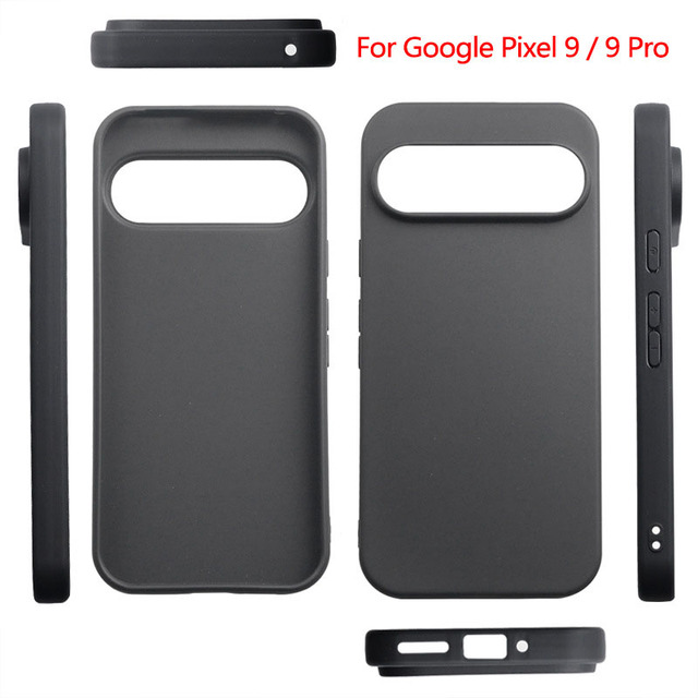 Soft Back Cover for Google Pixel 9 9 Pro Xl Black Matte TPU Phone Cases