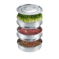 Plateau de germination empilable en acier inoxydable pour micro-légumes, avec écran en maille réutilisable à plusieurs couches pour la germination des graines