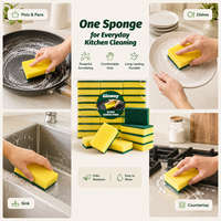 Lot de 24 éponges de cuisine double face ultra-résistantes, très absorbantes, pour le nettoyage et le récurage