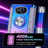 Perceuse à ongles rechargeable avec strass 45000 tr/min, 4000 mAh USB, machine professionnelle de polissage des ongles pour salon