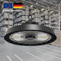 Projecteur LED UFO à haute luminosité 150 lm/W IP65 IK08 100W 150W 200W, CCT réglable, capteur de puissance, éclairage industriel pour entrepôt