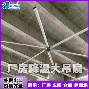 Ventilador de techo industrial de 800W con motor de CA, 3 velocidades, gran tamaño, ventilador de metal para taller, almacén, fábrica - Product Image 2