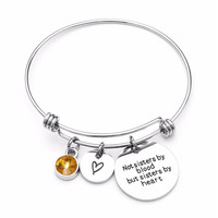 Best Friend regalo di compleanno Birthstone braccialetto di fascino per le donne braccialetto di amicizia in acciaio inossidabile con citazione sorella