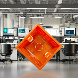 Boîtier de <span class=keywords><strong>prise</strong></span> murale extérieure étanche en ABS orange, niveau de <span class=keywords><strong>protection</strong></span> IP55 avec SDK - Product Image 2