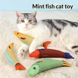 ของเล่นแมวแบบเคี้ยวได้ รูปปลาเรืองแสง ทำจากขนสัตว์ บรรจุแคทนิป ทนทาน นุ่ม - Product Image 2