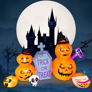 Décorations gonflables extérieures de yard de citrouille de fantôme d'<span class=keywords><strong>halloween</strong></span> allumant les inflatables décoratifs de vacances bon marché gonflables - Product Image 4