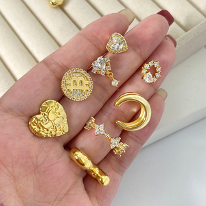 Pendientes chapados en oro con forma de corazón para mujer, regalo de joyería de moda romántica - Product Image 6