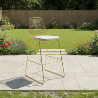 Chaise de bar en métal de luxe nordique avec base chromée pivotante, tabouret haut durable pour bar à domicile et restaurant