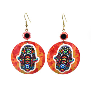Pendientes Colgantes de Acrílico con Diseño de Ojo Turco, Estilo Bohemio, Joyería de Moda para Mujer, Origen Yiwu, Pendientes de Cuentas con Patrón Geométrico - Product Image 2