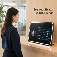 Analyseur de dépistage de santé multiparamètres alimenté par l'IA - Capteur intelligent portable, scanner biométrique de reconnaissance faciale sans contact