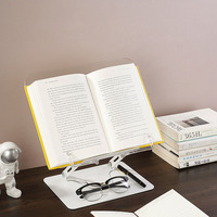 Table rotative transparente pliable et réglable pour bureau à domicile, support de lecture pour ordinateur portable en métal, acrylique et bois