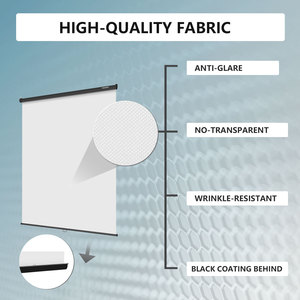 RAUBAY Retractable Pull Down White Screen-Polyester Wrinkle Resistant Anti-Glare 59.8" X 86.6" Collapsible Wall-Mount Background - Product Image 4