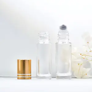 Tragbare Parfümflaschen 5 ml 10 ml runde gefrostete Etherisches Öl-Parfüm-Glas-Rollerflasche