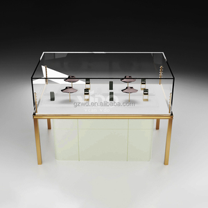 Vitrine à bijoux de luxe V-DONE avec cadre en acier inoxydable et verre, présentoir à bijoux sur mesure en gros et kiosque, modèle JW-010 - Product Image 2